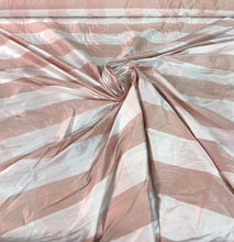 100% silk shantung plad 54&quot; wide      Beautiful ivory & pink color   Fabric sold by the yard