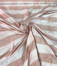 100% silk shantung plad 54&quot; wide      Beautiful ivory & pink color   Fabric sold by the yard