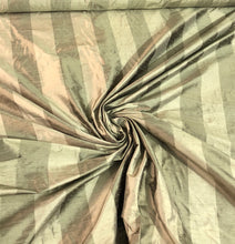 Silk shantung 54&quot; wide    Beautiful gold shades 2&quot; stripe silk shantung fabric sold by the yard