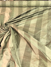 Silk shantung 54&quot; wide    Beautiful gold shades 2&quot; stripe silk shantung fabric sold by the yard