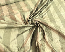 Silk shantung 54&quot; wide    Beautiful gold shades 2&quot; stripe silk shantung fabric sold by the yard