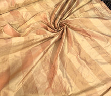 Silk shantung 54&quot; wide   Beautiful copper gold 2&quot; stripe silk shantung fabric sold by the yard