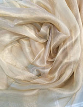 Metallic  tissue organza gold color  100% Silk Organza 45&quot; wide fabric sold by the yard. Usable for Apparel and interior designing.