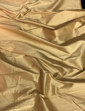 100% silk shantung pinstripe 54&quot; wide     Beautiful canary gold color    Fabric sold by the yard