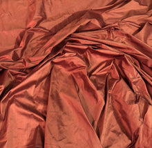 Silk shantung pin stripe 54&quot; wide    Beautiful brick color    Fabric sold by the yard