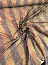 Raw silk shantung stripe 54&quot; wide   Beautiful brwon purple color     Fabric sold by the yard