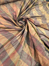 Raw silk shantung stripe 54&quot; wide   Beautiful brwon purple color     Fabric sold by the yard