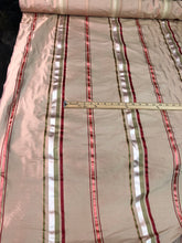 Silk shantung satin stripe 54&quot; wide     Beautiful rose pink stripe      Fabric sold by the yard
