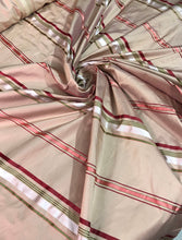Silk shantung satin stripe 54&quot; wide     Beautiful rose pink stripe      Fabric sold by the yard