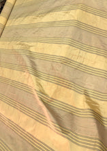 Silk shantung stripes 54&quot; wide    Beautiful gold shades     Fabric sold by the yard
