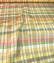 Silk taffeta plaid 54&quot; wide    Beautiful pastel colors      Fabric sold by the yard