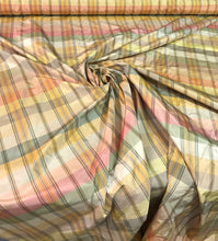 Silk taffeta plaid 54&quot; wide    Beautiful pastel colors      Fabric sold by the yard