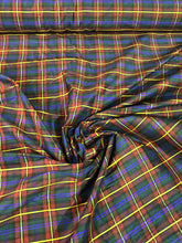 Silk dupion plaid 45&quot; wide     Beautiful holiday colors    Fabric sold by the yard