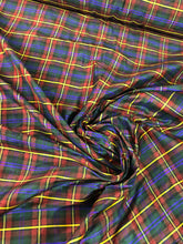 Silk dupion plaid 45&quot; wide     Beautiful holiday colors    Fabric sold by the yard