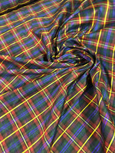 Silk dupion plaid 45&quot; wide     Beautiful holiday colors    Fabric sold by the yard