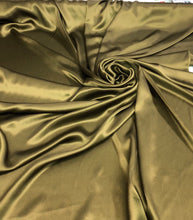Silk charmouse 54&quot; wide    Beautiful dark olive green color silk satin charmouse fabric sold by the yard