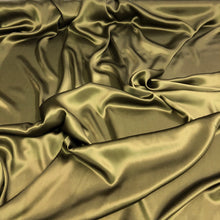 Silk charmouse 54&quot; wide    Beautiful dark olive green color silk satin charmouse fabric sold by the yard