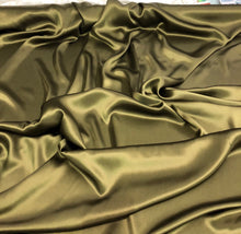 Silk charmouse 54&quot; wide    Beautiful dark olive green color silk satin charmouse fabric sold by the yard