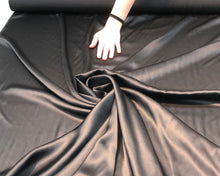 Silk charmouse 44&quot; wide     Beautiful black color silk charmouse fabric sold by the yard