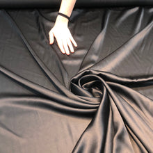 Silk charmouse 44&quot; wide     Beautiful black color silk charmouse fabric sold by the yard
