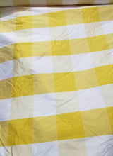 Silk shantung plaid 54&quot; wide    Beautiful yellow white       Fabric sold by the yard