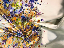 Poly Mikado/Zibelline digitally printed Fabric. 60&quot; Wide Mikado Fabric is a unique blend makes this fabric soft & Gives Structure to  Dress.