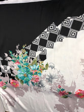 Poly Mikado/Zibelline digitally printed Fabric. 60&quot; Wide Mikado Fabric is a unique blend makes this fabric soft & Gives Structure to  Dress.