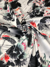 Poly Mikado/Zibelline digitally printed Fabric. 60&quot; Wide Mikado Fabric is a unique blend makes this fabric soft & Gives Structure to  Dress.