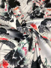 Poly Mikado/Zibelline digitally printed Fabric. 60&quot; Wide Mikado Fabric is a unique blend makes this fabric soft & Gives Structure to  Dress.