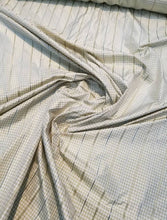 Silk taffeta satinstripe gingham check 54&quot; wide     Beautiful beige colors   Fabric sold by the yard
