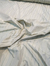 Silk taffeta satinstripe gingham check 54&quot; wide     Beautiful beige colors   Fabric sold by the yard