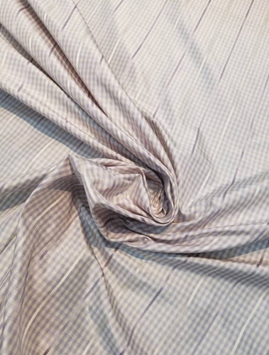 Silk taffeta satin stripes gingham check 54" wide    Beautiful lilac color    Fabric sold by the yard