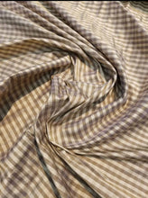 Silk shantung gingham check 54&quot; wide     Beautiful tan gold color    Fabric sold by the yard