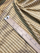 Silk shantung gingham check 54&quot; wide     Beautiful tan gold color    Fabric sold by the yard