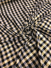 Taffeta matalic gingham check 54&quot; wide     Beautiful Black gold color    Fabric sold by the yard