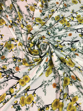 Satin charmeuse digital print 54&quot; wide     Beautiful floral soft silky fabric,     Fabric sold by the yard