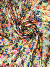 Satin charmeuse digital print 54&quot; wide        Beautiful butterfly design    Soft silky favric sold by the yard