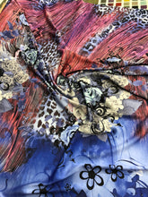 Satin charmeuse digtal print 54&quot;     Beautiful floral animal print     Soft silky fabric sold by the yard