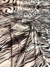 Satin charmeuse digital print 54&quot; wide     Beautiful animal print     Soft silky fabric sold by the yard