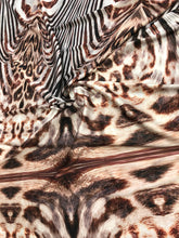 Satin charmeuse digital print 54&quot; wide      Beautiful animal print      Soft silky fabric sold by the yard