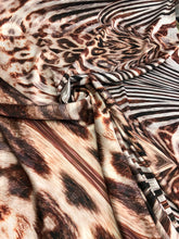 Satin charmeuse digital print 54&quot; wide      Beautiful animal print      Soft silky fabric sold by the yard