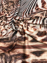 Satin charmeuse digital print 54&quot; wide      Beautiful animal print      Soft silky fabric sold by the yard