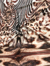 Satin charmeuse digital print 54&quot; wide      Beautiful animal print      Soft silky fabric sold by the yard