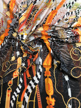 Satin charmeuse digital print 54&quot; wide     Beautiful burnt orange shades       Soft silky fabric sold by the yard