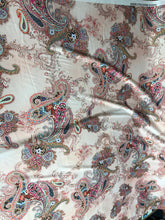 Satin charmeuse digital print 54&quot; wide      Beautiful paisley design      Soft silky fabric sold by the yard