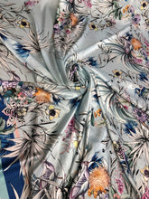 Satin charmeuse digital print 54&quot; wide      Beautiful floral design    Soft silky fabric sold by the yard