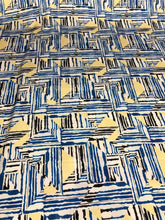 Satin charmeuse digital print 54&quot; wide    Beautiful ble yellow shades     Soft silky fabric sold by the yard