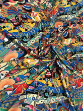 Satin charmeuse print 54&quot; wide    Beautiful bright colors    Soft silky fabric sold by the yard