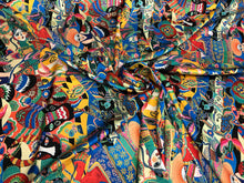 Satin charmeuse print 54&quot; wide    Beautiful bright colors    Soft silky fabric sold by the yard