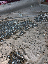 Sequence reversable gold with shinny silver mermaid sequence 54&quot; wide    Fabric sold by the yard